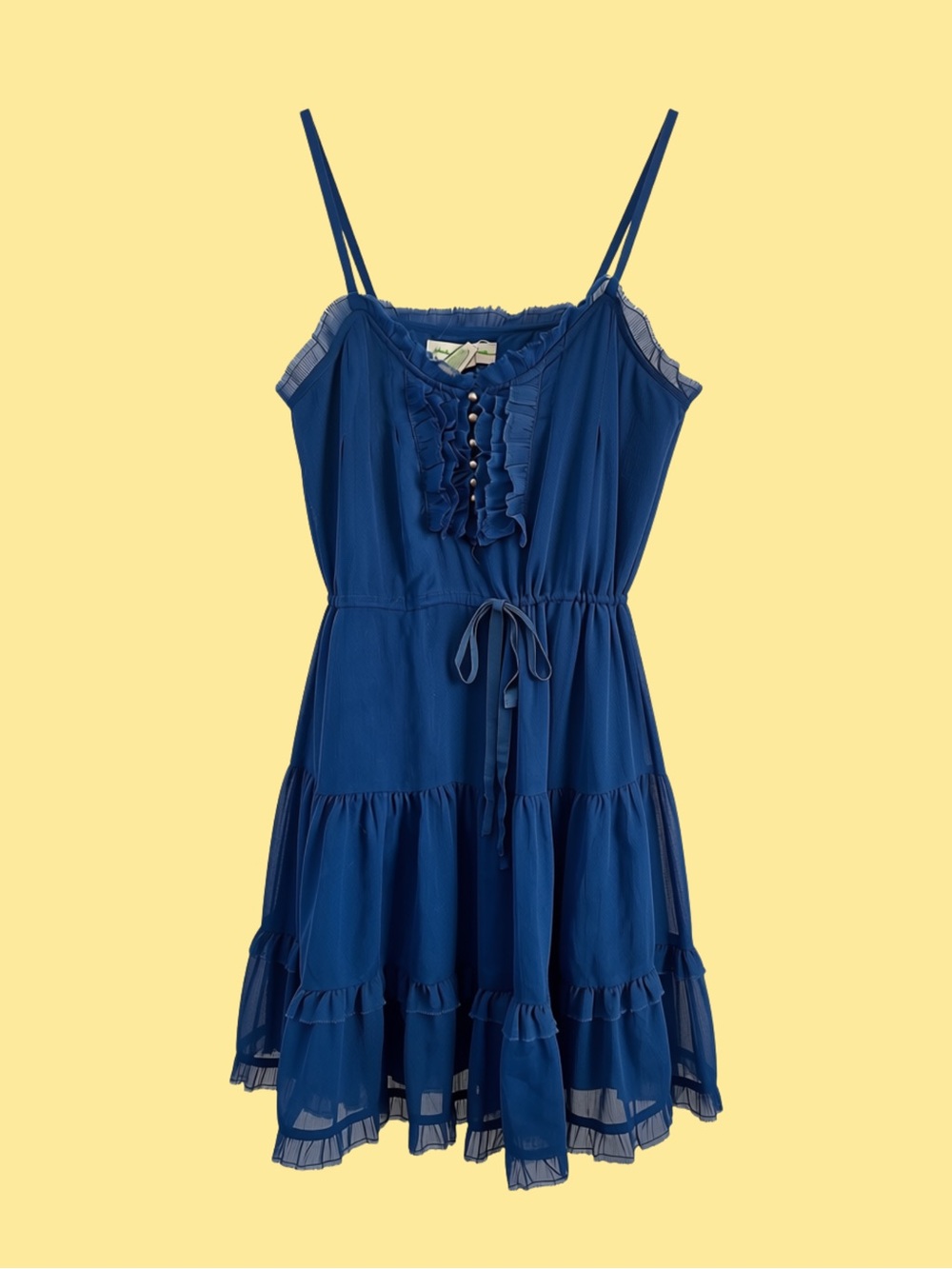 STARING AT STARS Delicate Blue Lace Ruffle Trim Dress SIZE SMALL 2 4 Tiers Adjut